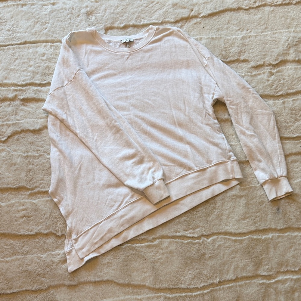 Joie Bright-White Oversized Lightweight Sweatshirt